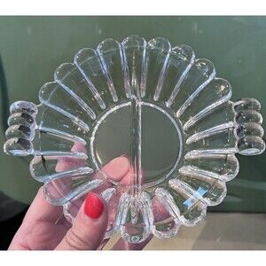 Heisey Clear Glass Crystolite Divided Dish Serving Bowl Vintage 7 Inches